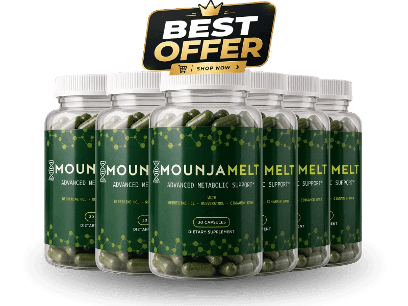 MounjaMelt 6-bottle 180-day best value supply — full five-compound Berberine metabolic formula at lowest per-bottle price